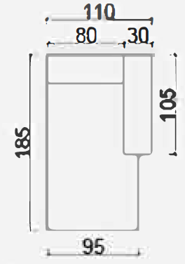 Модулен разтегателен диван «Selale» + електрически механизъм, USB зарядна станция
