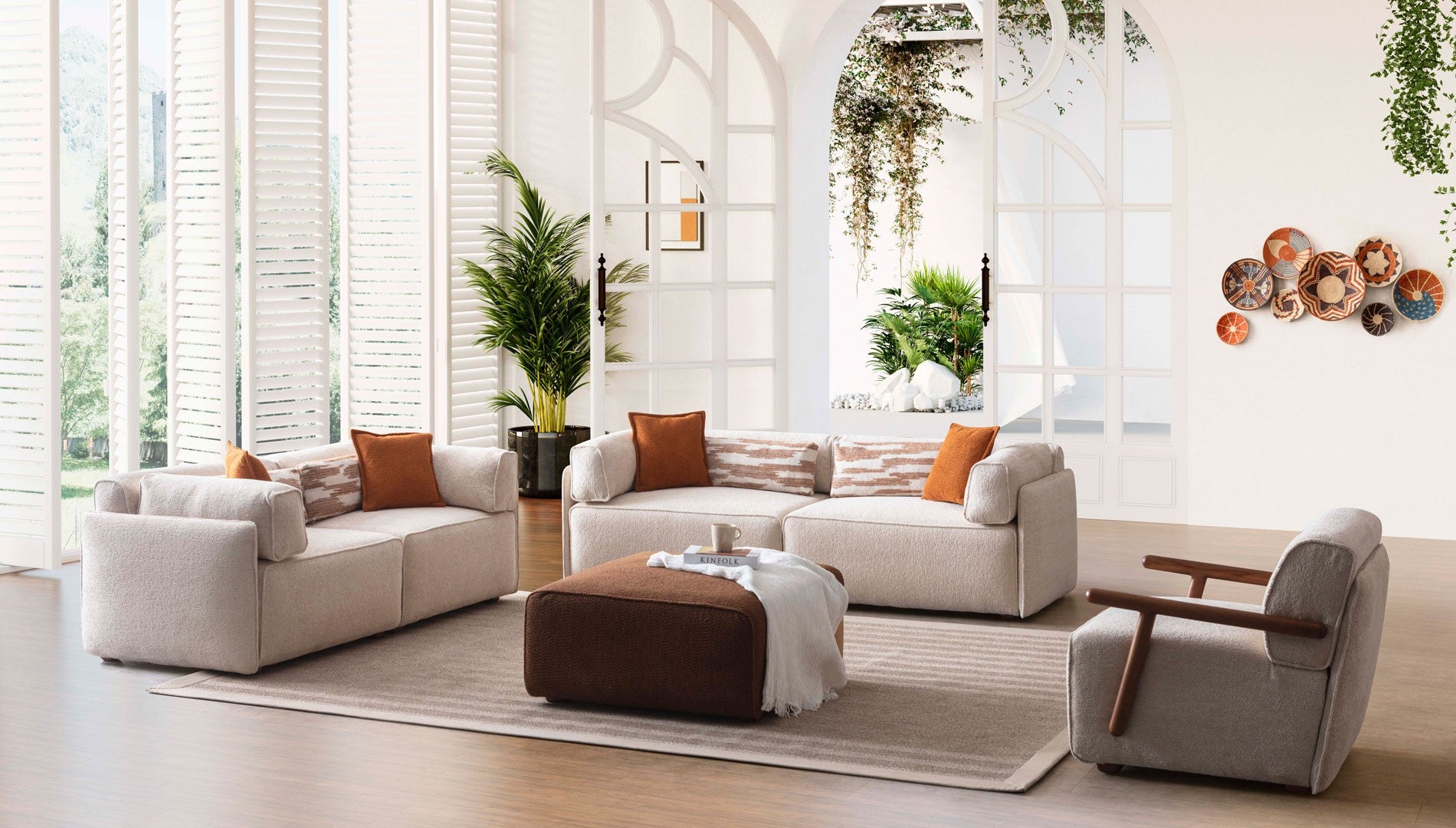 Модулен диван «Lego» + конзолна масичка, лежанка, 7 модула