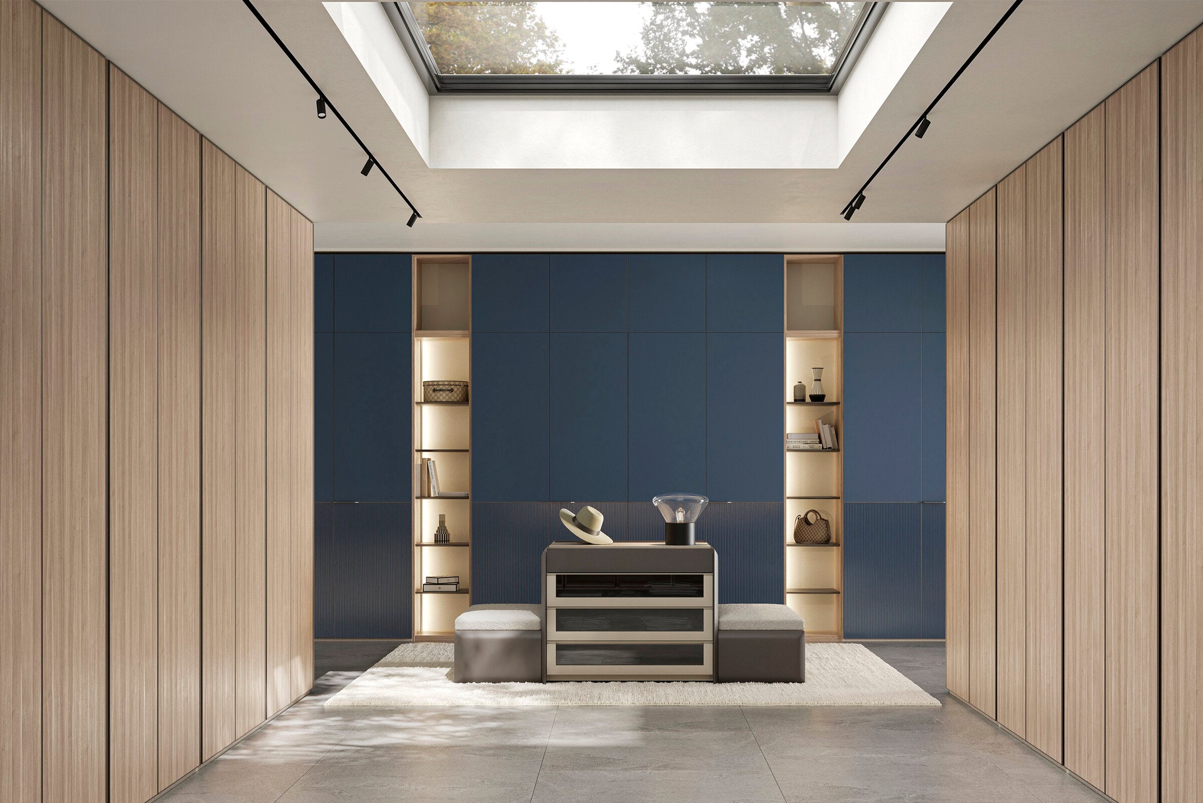 Островен модул «Beta» + чекмеджета с органайзери, ширина 100см