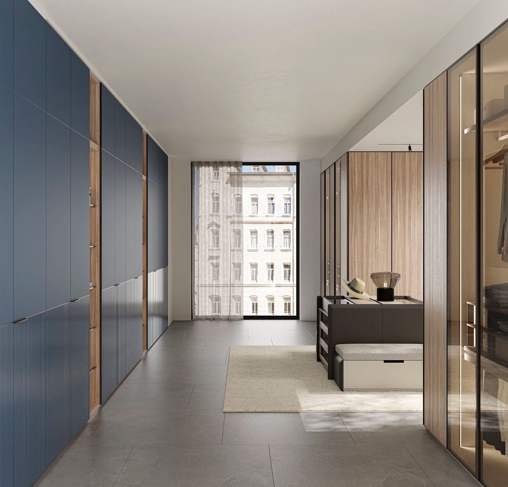 Островен модул «Beta» + чекмеджета с органайзери, ширина 100см