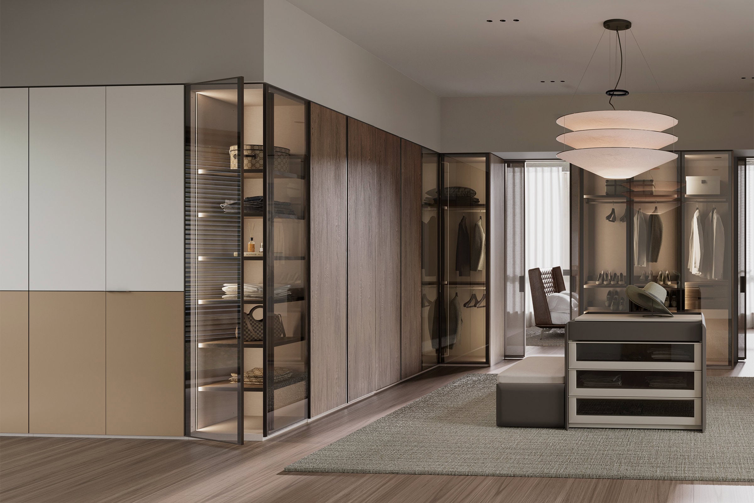 Врати за модулен гардероб «Beta» - 5 модела, стъклена, ПДЧ