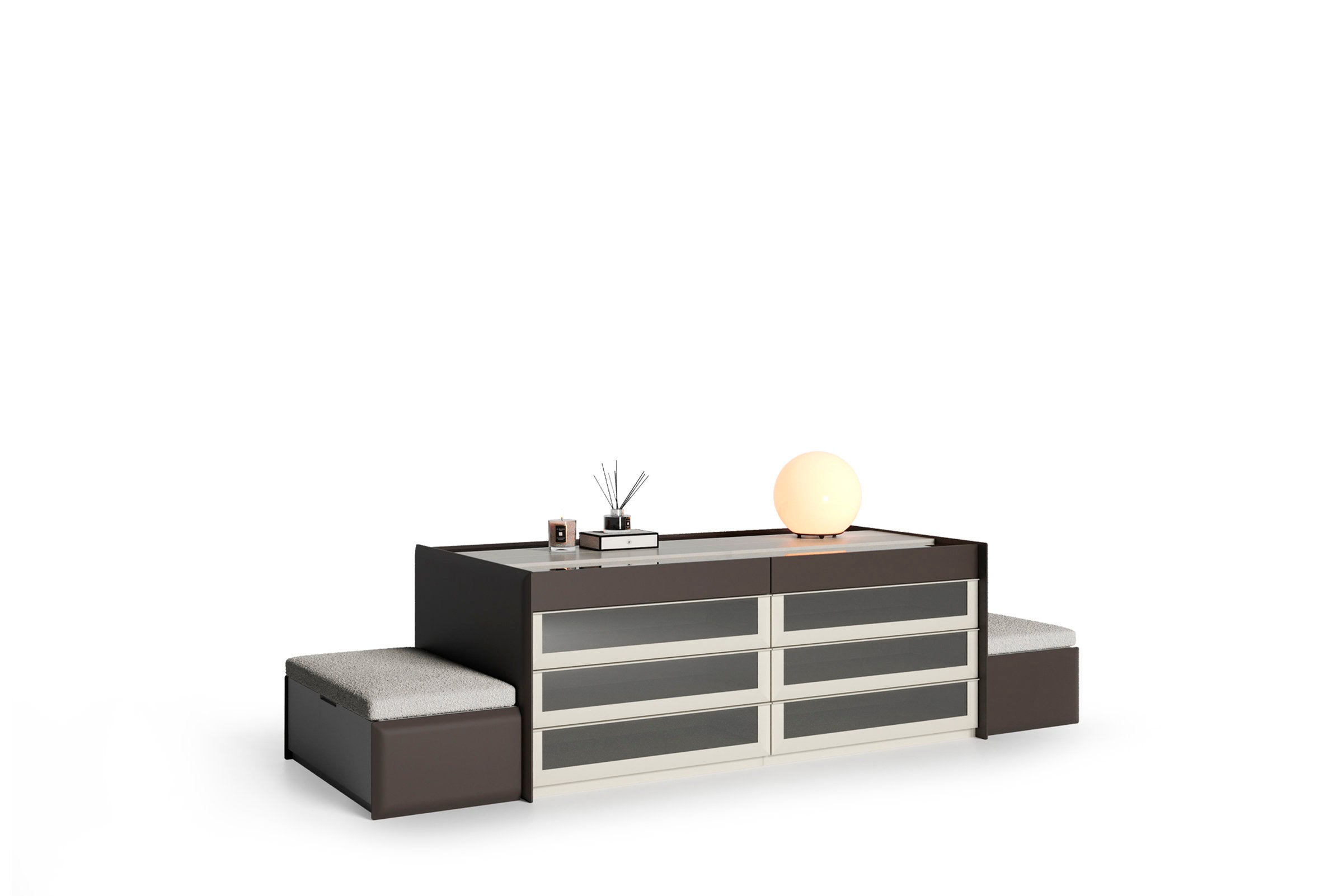 Островен модул «Beta» + чекмеджета с органайзери, ширина 100см