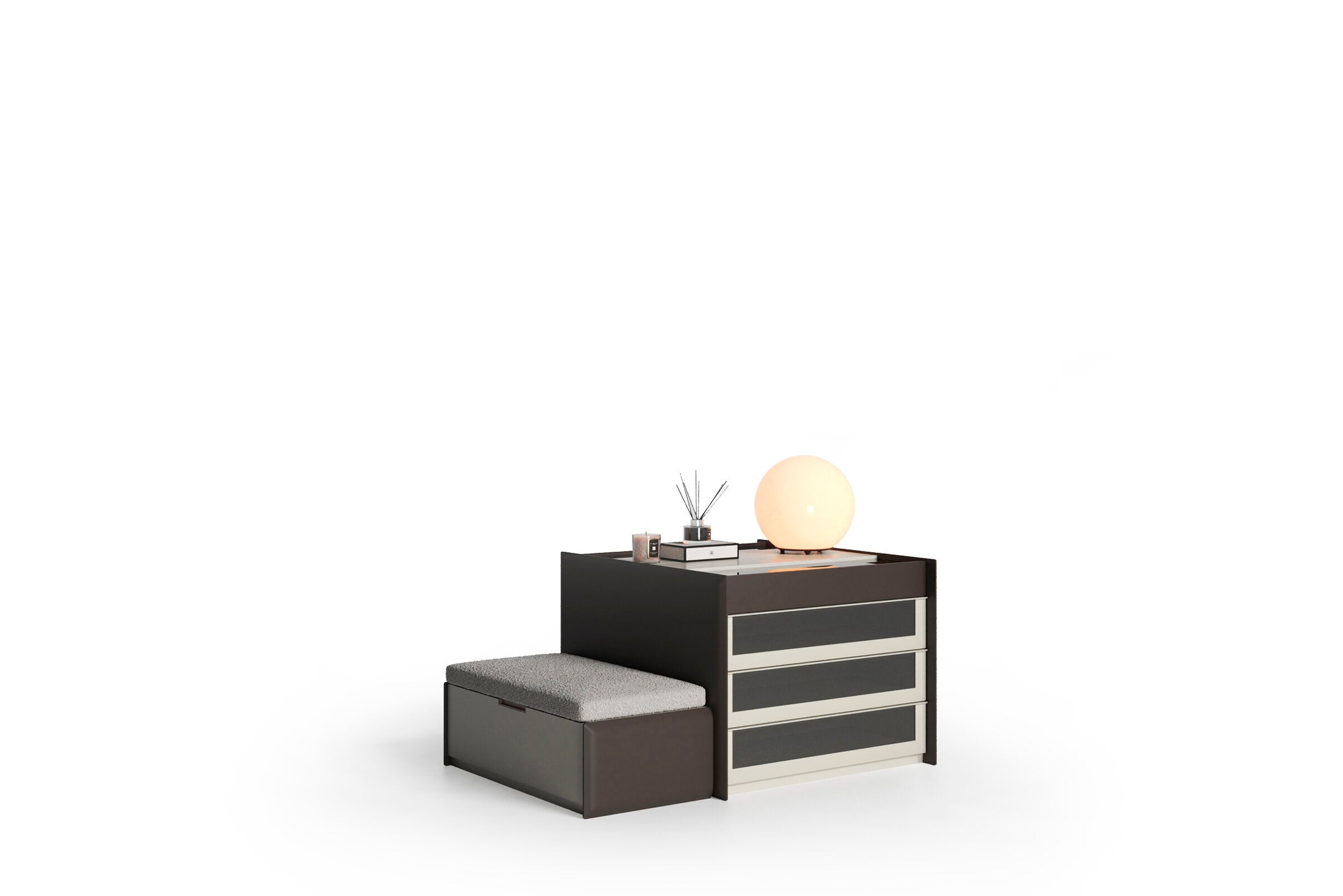 Островен модул «Beta» + чекмеджета с органайзери, ширина 100см