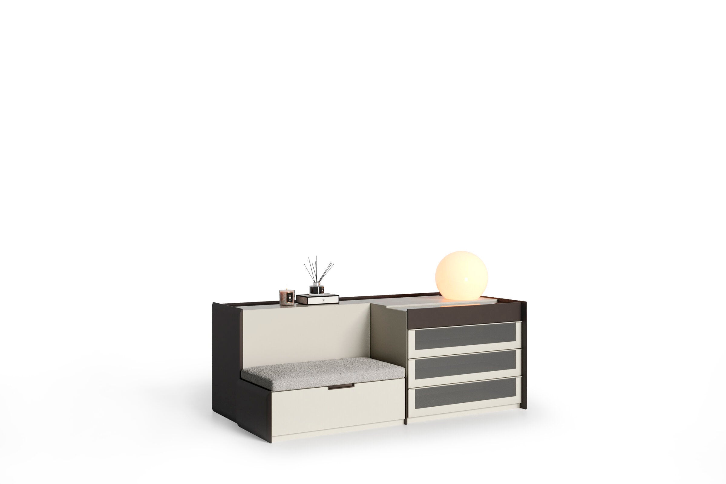 Островен модул «Beta» + чекмеджета с органайзери, ширина 100см