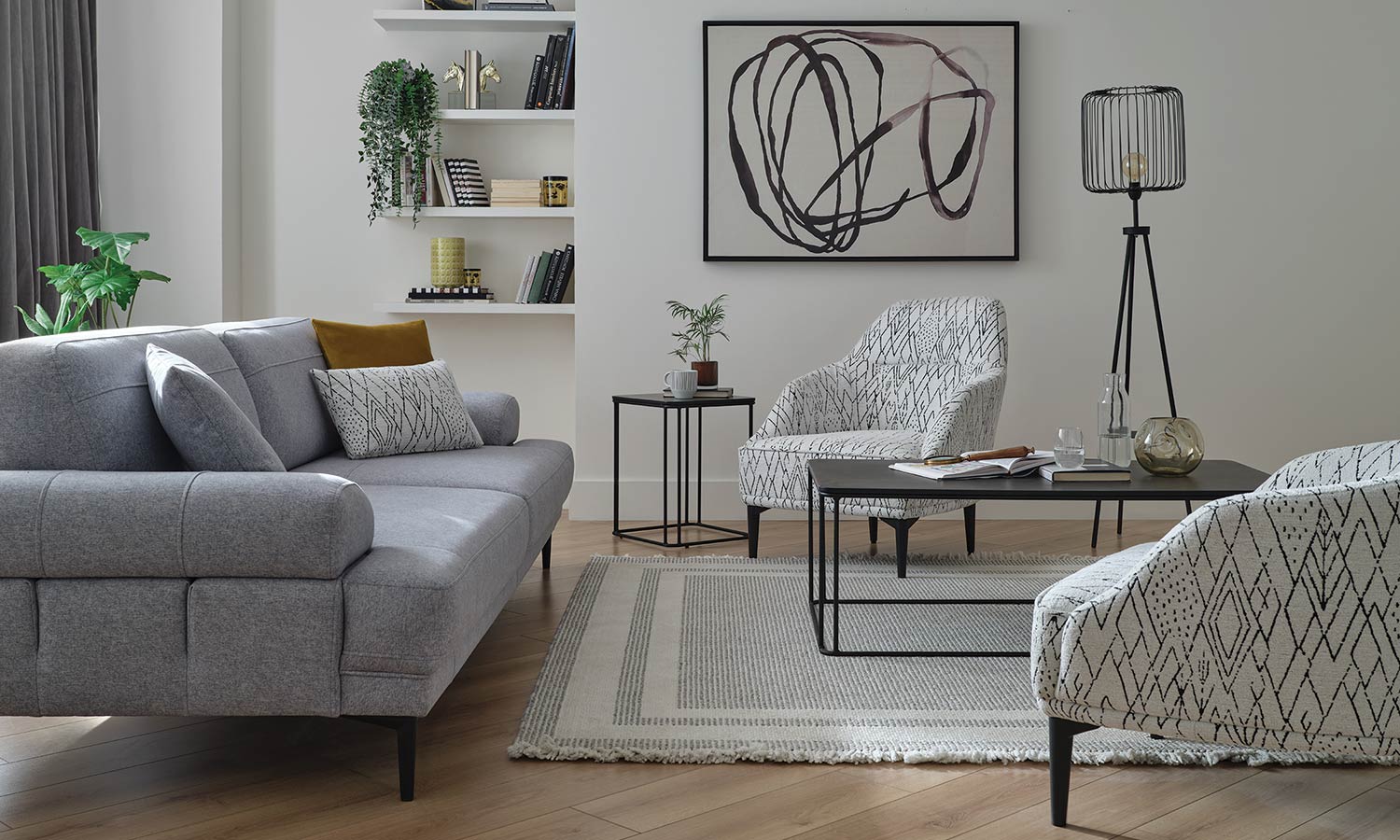 Tриместен разтегателен диван «Brea» + 3 декоративни възглавници, ширина 250см