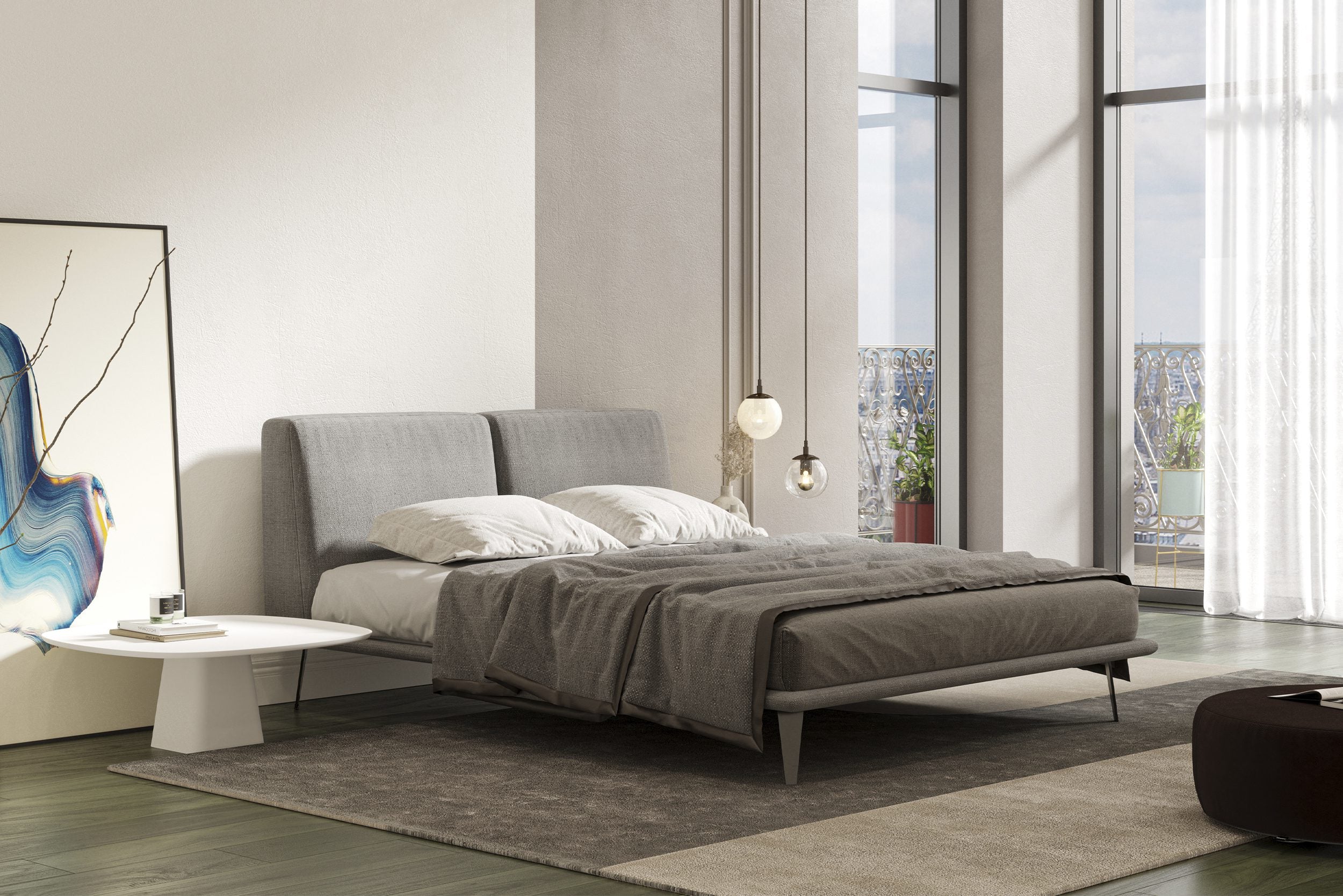 Тапицирано легло «Bristol» с ултра тънка основа