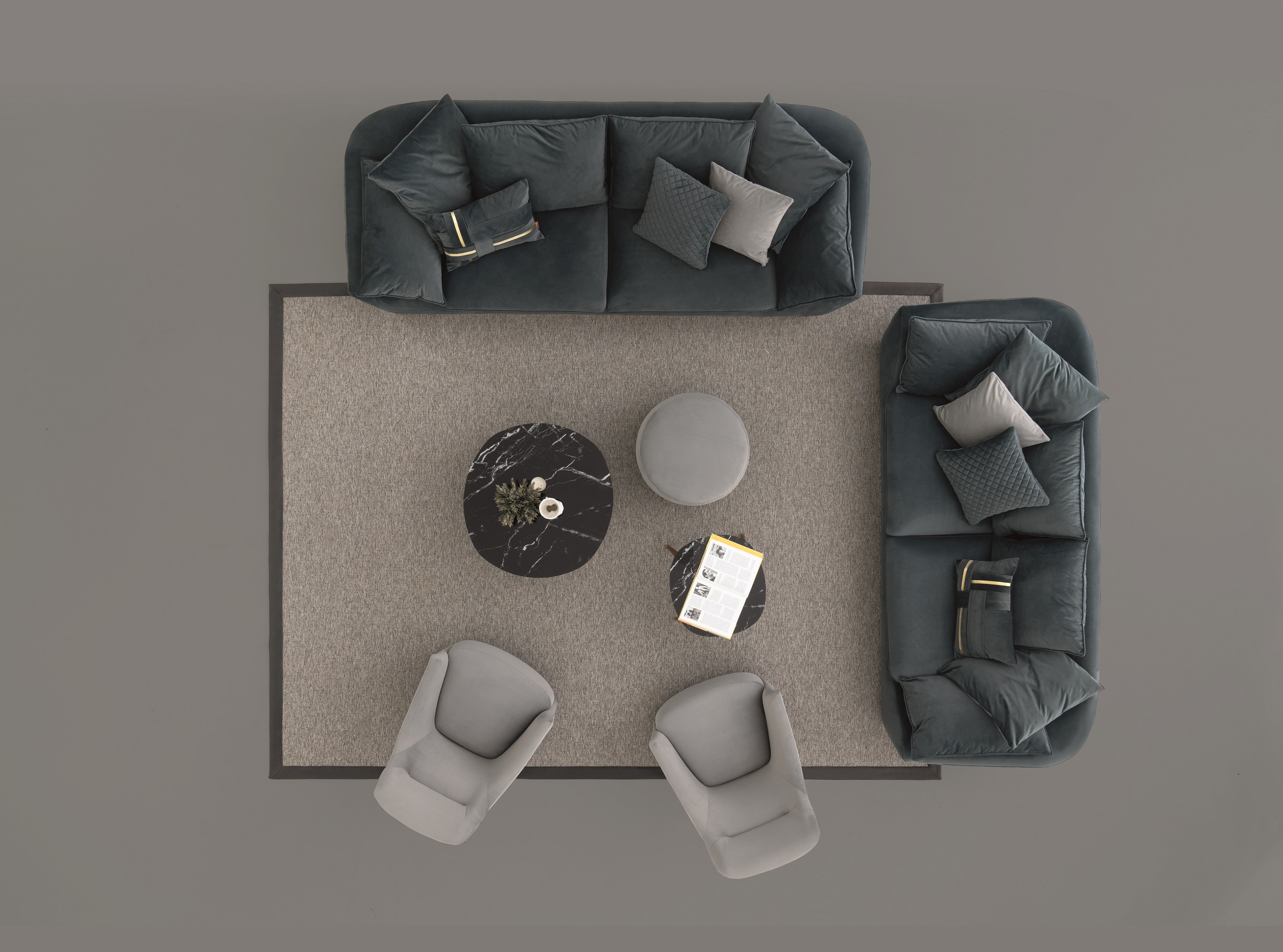 Четириместен диван «Bugatti Evo» + три декоративни възглавници, ширина 282см