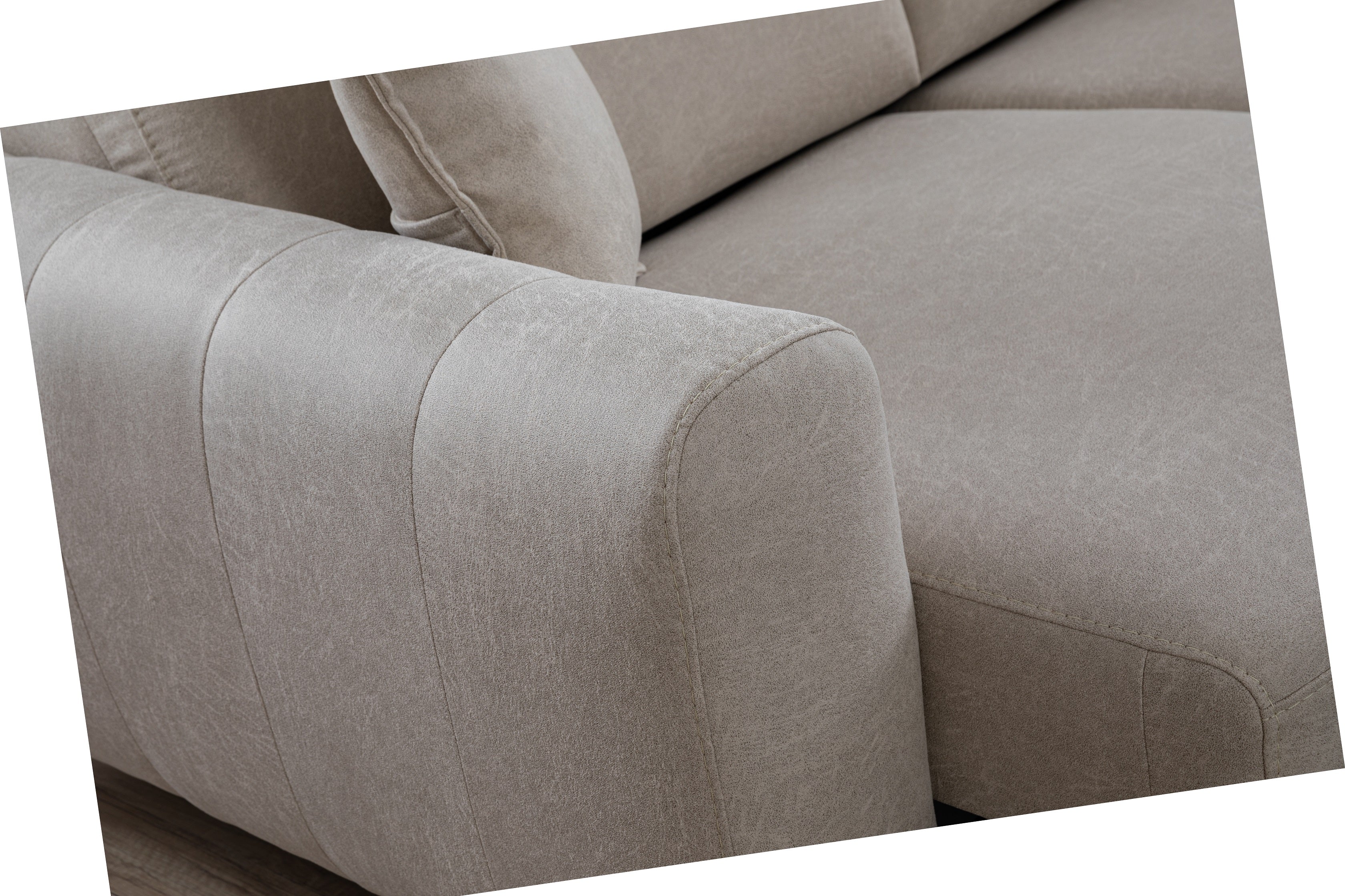 Ъглов разтегателен диван «Burgaz» + електрически механизъм, USB зарядна станция, ширина 370см