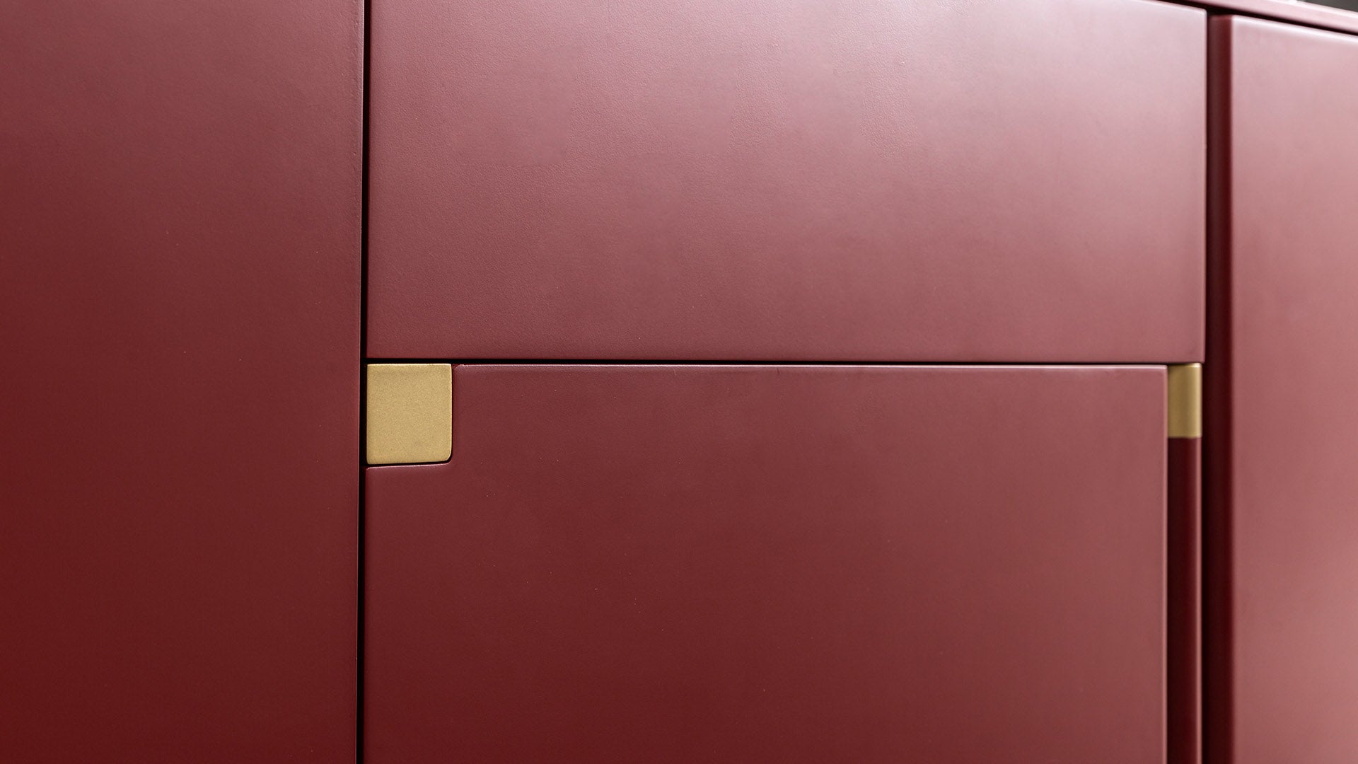 Бюфет «Delta Burgundy» с естествен фурнир, с две чекмеджета, размер 220х79х51см