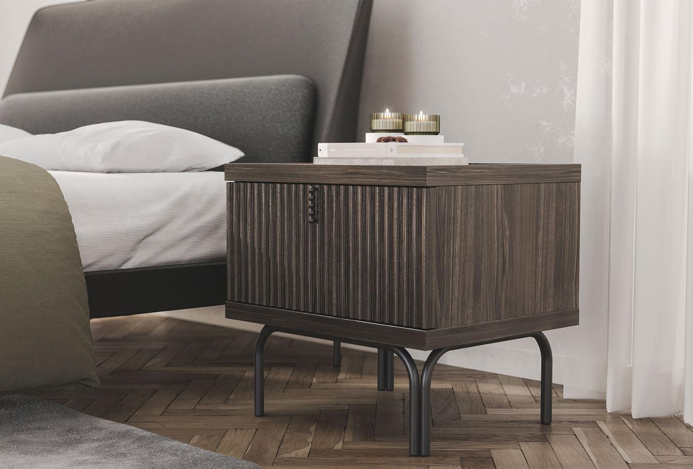 Нощно шкафче «Austin Oak Dark» + чекмедже, размер 59х55х48см