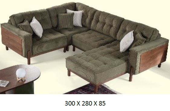 Модулен диван «Pamukkale» + декоративни възглавници, лежанка, 6 модула