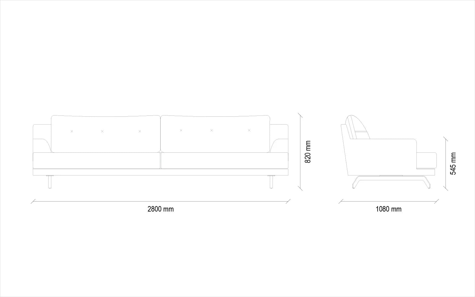 Четириместен диван «Milan» + три декоративни възглавници, ширина 280см