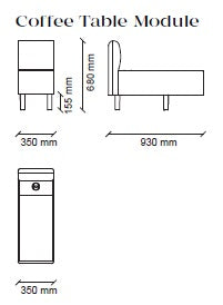 4 готови конфигурации на модулен диван «Parma» + конзола с масичка и USB зарядна станция