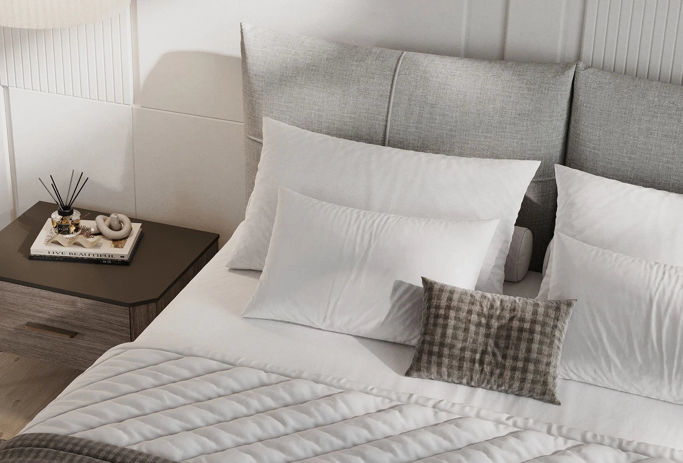 Тапицирано легло «Varena» + табла - с място за съхранение, повдигащ механизъм, система за безшумно затваряне