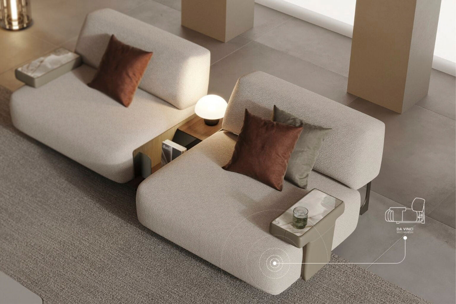 30 готови конфигурации на модулен разтегателен диван «Da Vinci»