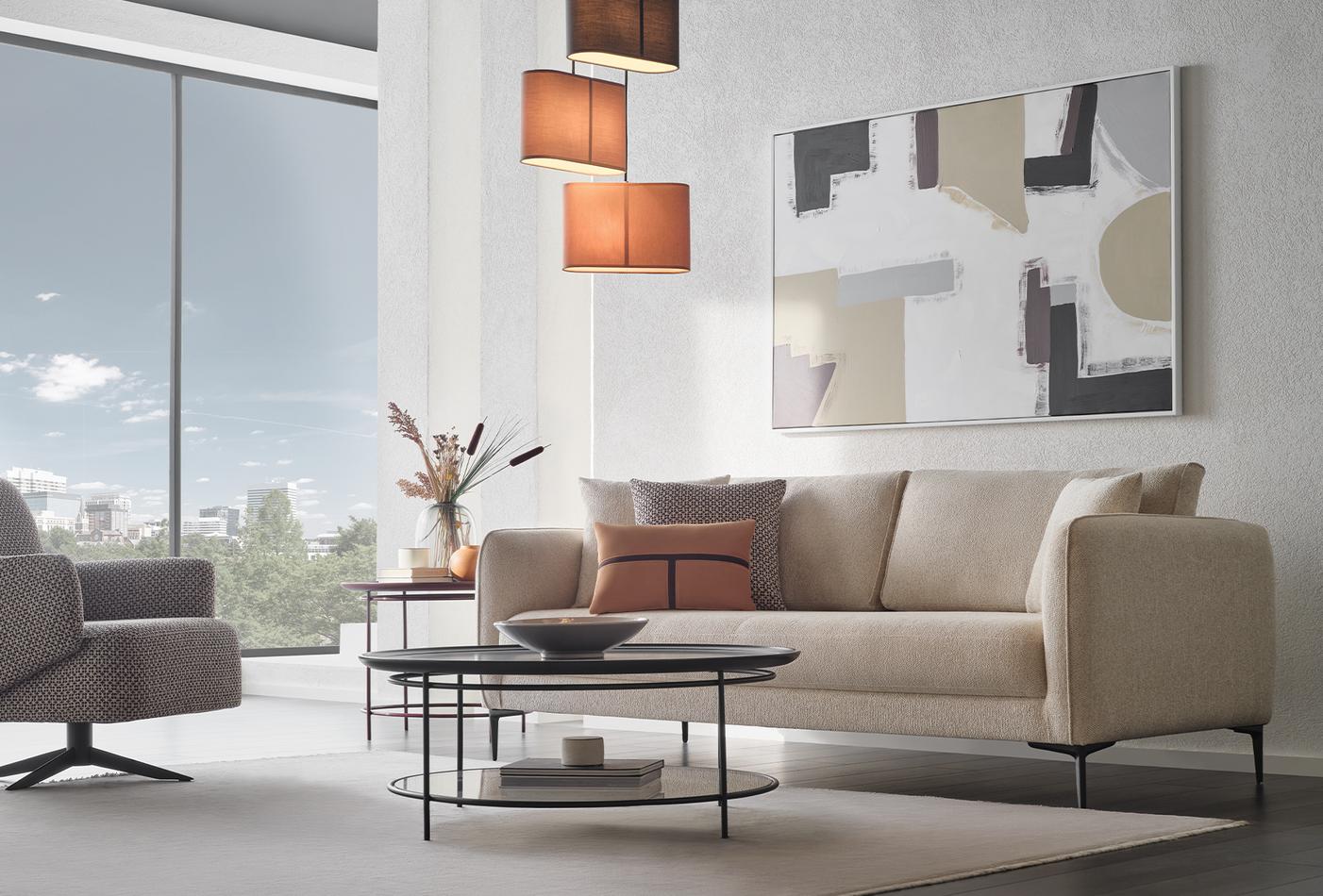 Триместен диван «Parma» + 4 декоративни възглавници, ширина 215см