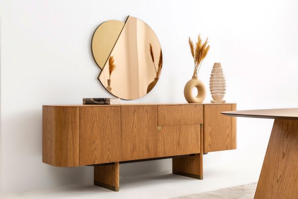 Бюфет «Delta Acik Bej» с естествен фурнир, с две чекмеджета, размер 220х79х51см