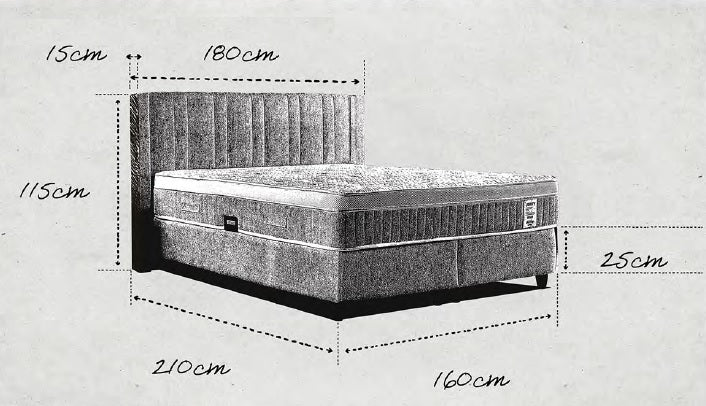 Тапицирано легло «Jerry» + Матрак и табла - с място за съхранение и система за безшумно затваряне