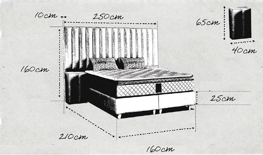 Тапицирано легло «Line XL» + Матрак и табла - с място за съхранение и система за безшумно затваряне