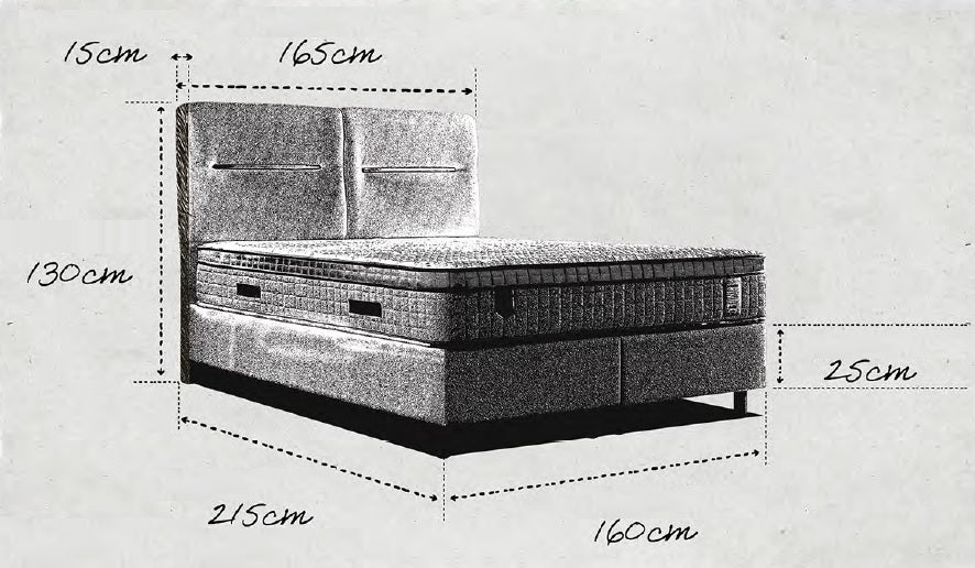 Тапицирано легло «Bohem» + Матрак и табла - с място за съхранение и система за безшумно затваряне