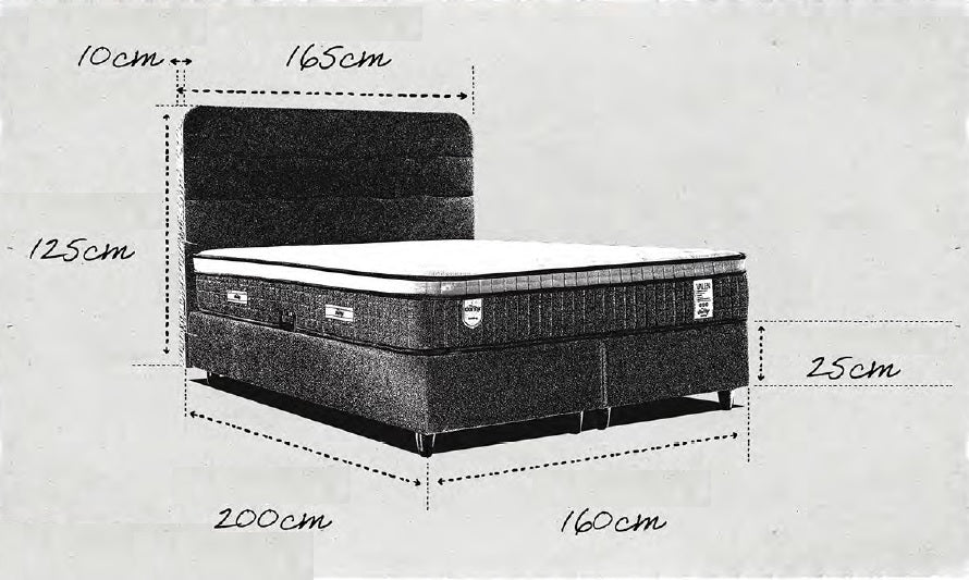 Тапицирано легло «Valen» + Матрак и табла - с място за съхранение и система за безшумно затваряне