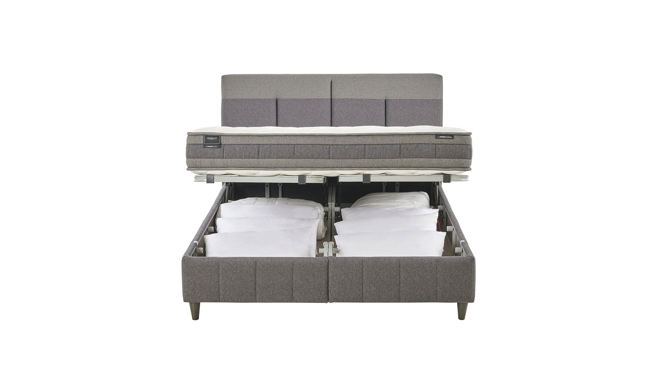 Тапицирана основа за легло «Dream Line» с място за съхранение, повдигащ механизъм, система за безшумно затваряне