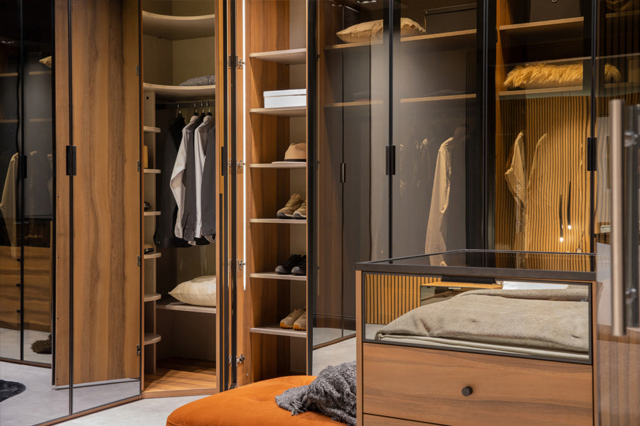 Врати за модулен гардероб «Alfa» - опушено стъкло, огледало, ПДЧ