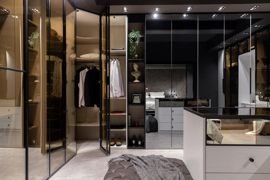 Врати за модулен гардероб «Alfa» - опушено стъкло, огледало, ПДЧ