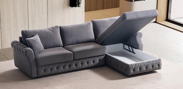 Ъглов разтегателен диван - легло «Rustik Relax» + две декоративни възглавници, ширина 280см