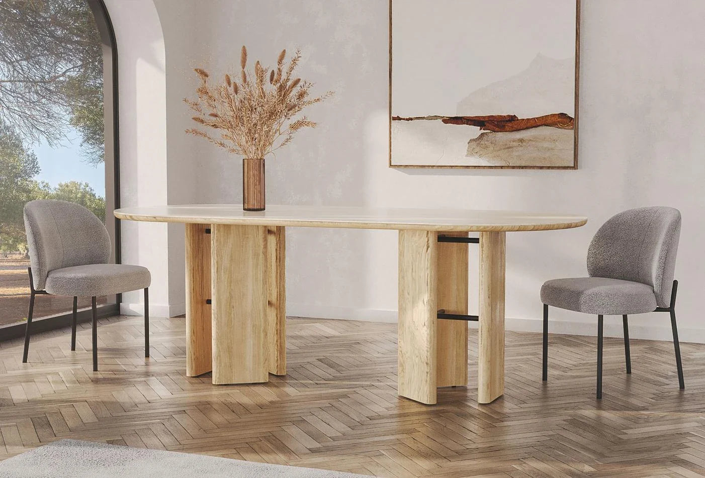 Трапезна маса «Austin» + керамичен плот, размер 218х77х95см