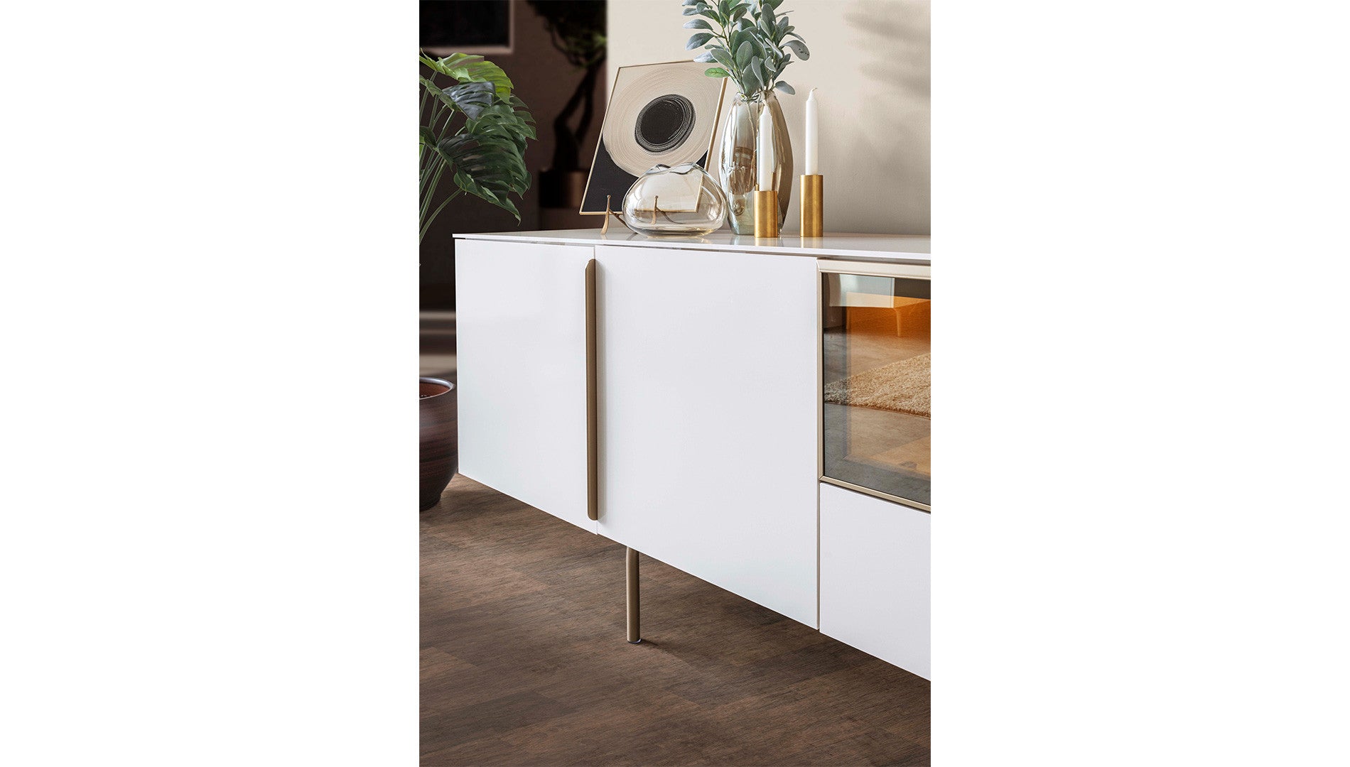 Бюфет «Noble» + LED осветление, с чекмедже, размер 208х81х50см