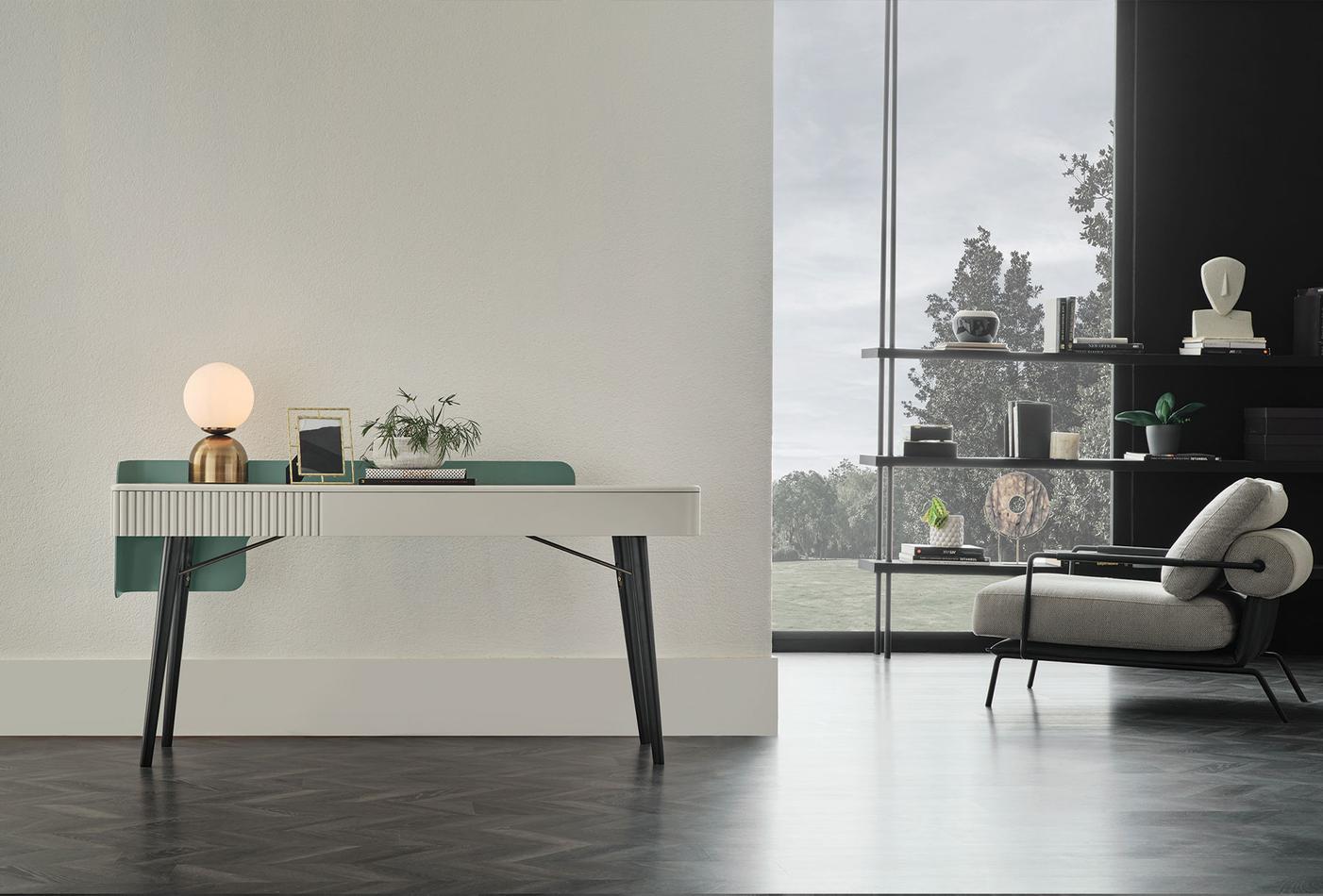 Тоалетка «Dublino» + чекмедже с органайзери, с фрезовани детайли, размер 160х83х50см