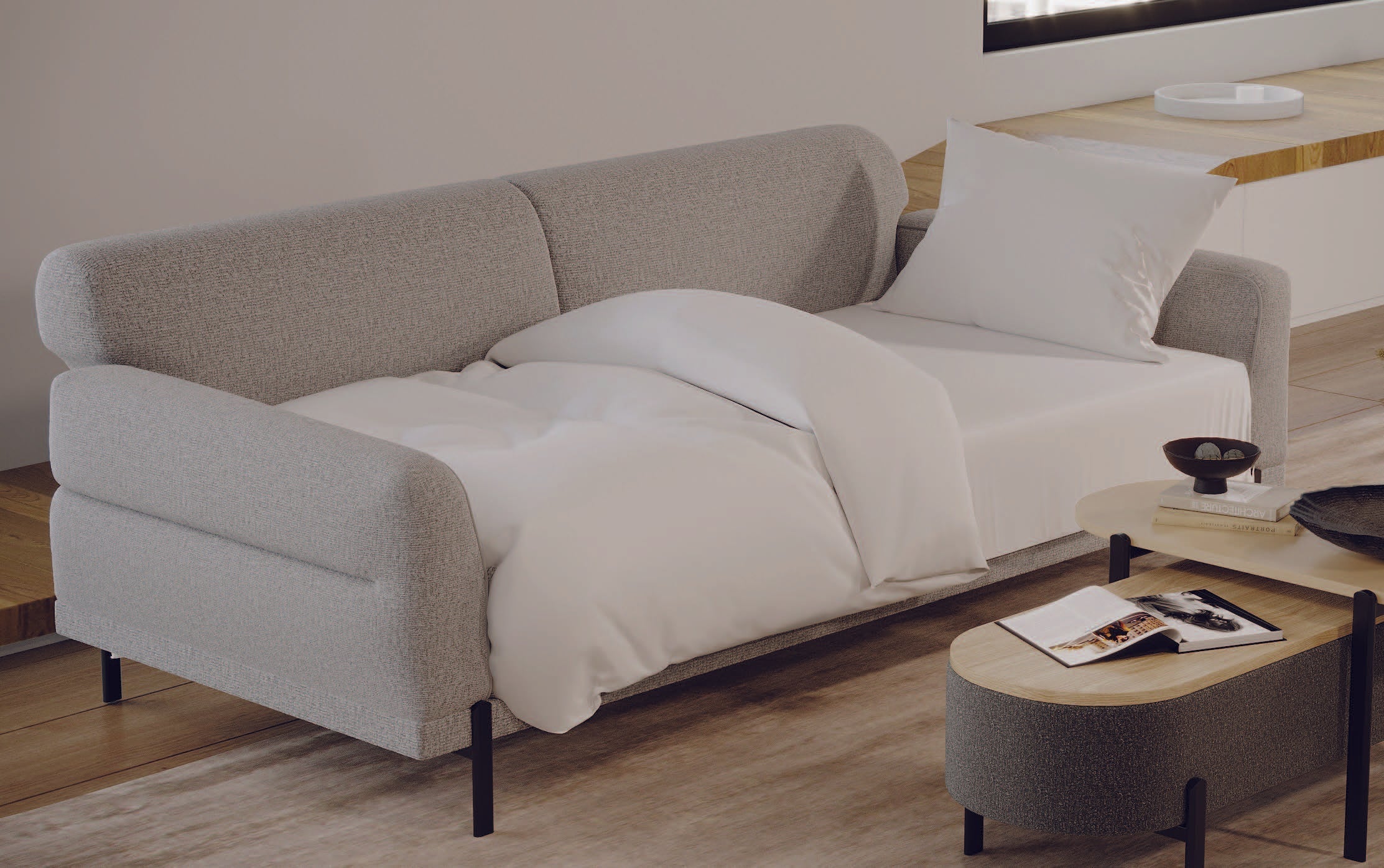 Триместен разтегателен диван «Terra» + 3 декоративни възглавници, ширина 200см