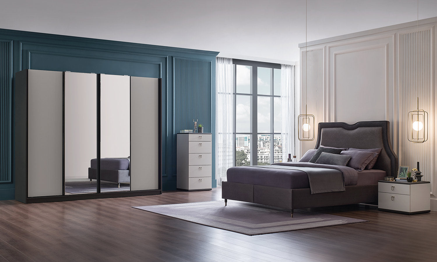 Тапицирано легло «Eterna» с място за съхранение, повдигащ механизъм