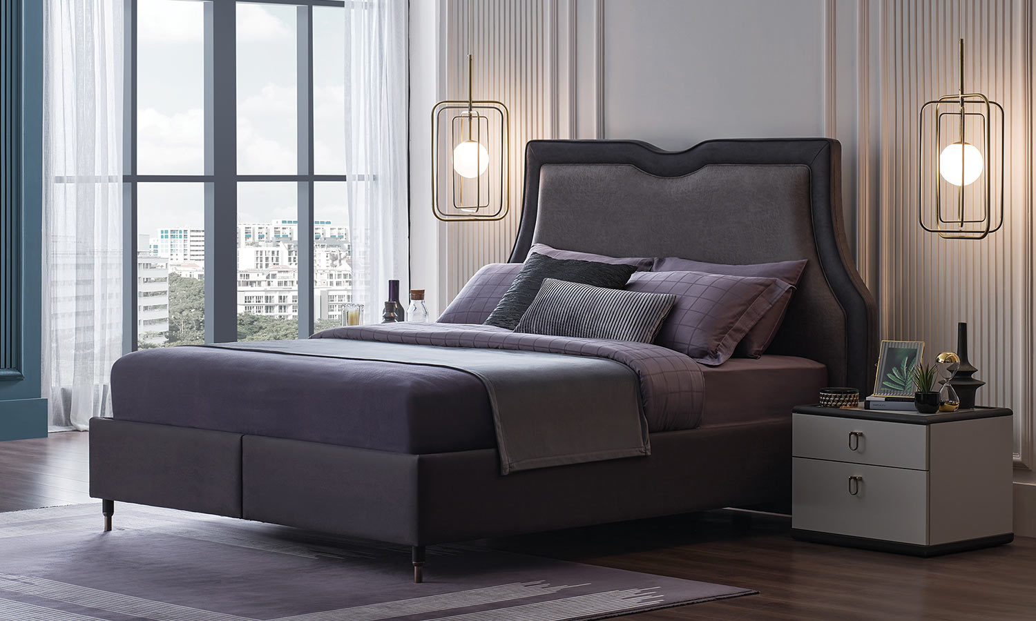 Тапицирано легло «Eterna» с място за съхранение, повдигащ механизъм