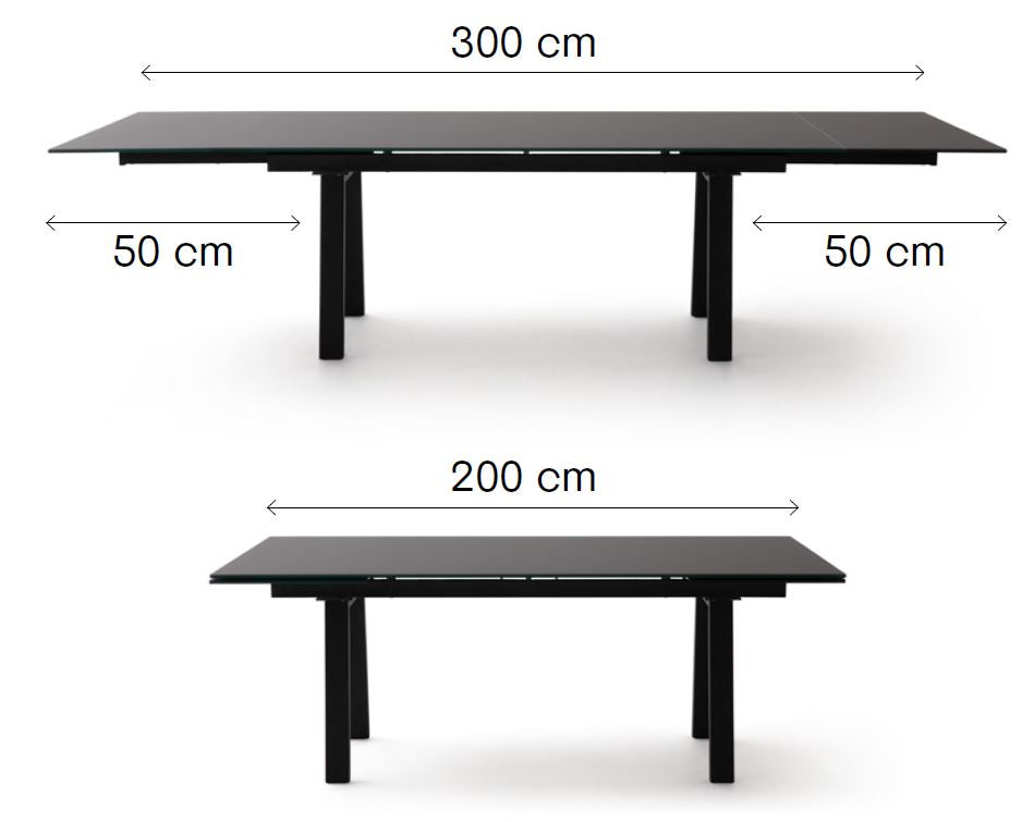 Трапезна разтегателна маса «Pietra» + керамичен плот, размер 200х75х100см