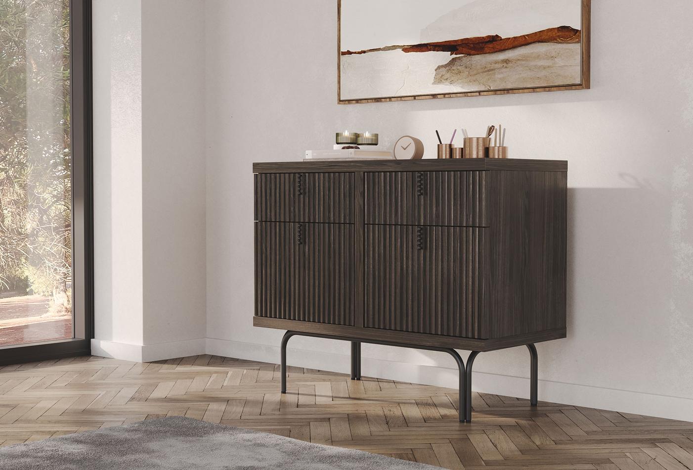 Скрин «Austin Dark Oak» с чекмеджета, размер 103х83х48см