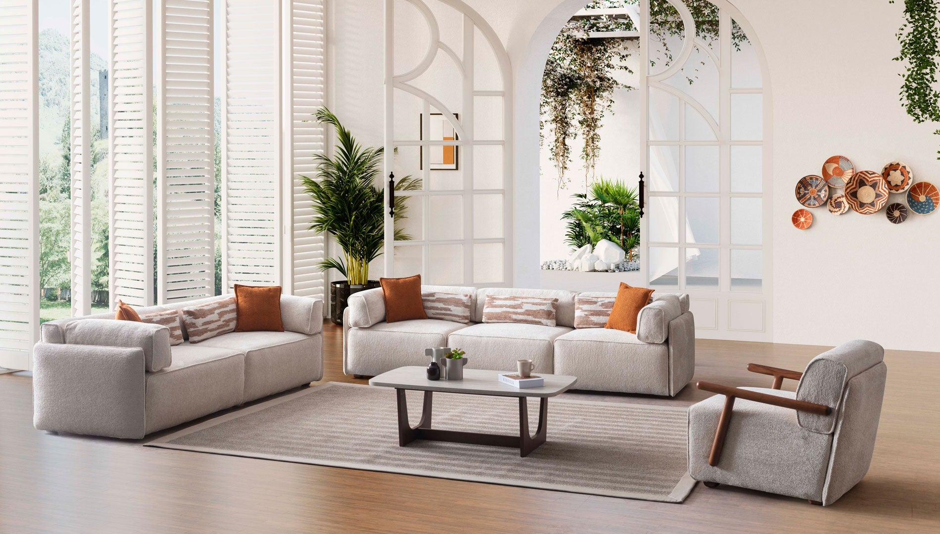 Модулен диван «Lego» + конзолна масичка, лежанка, 7 модула