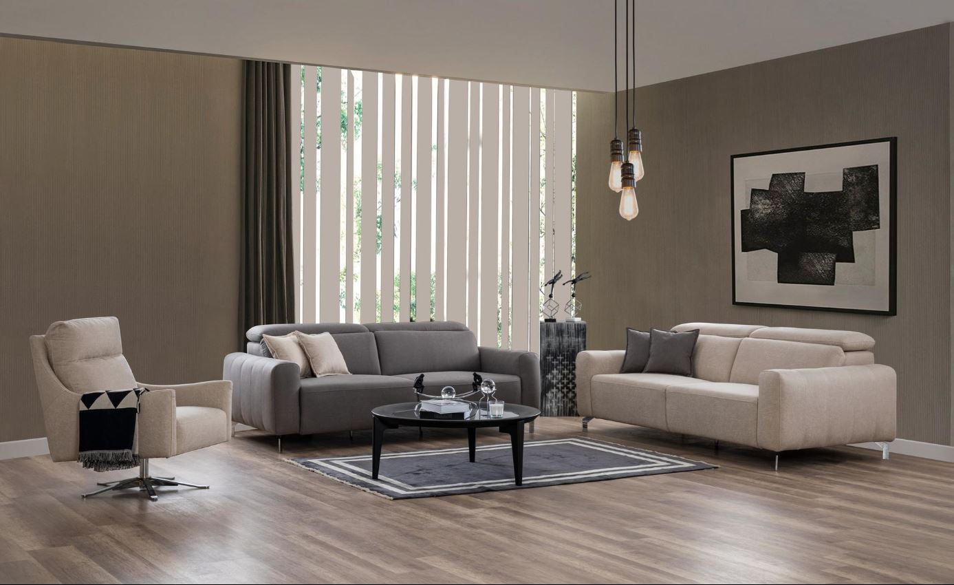 Триместен разтегателен диван «Burgaz» + електрически механизъм, 2 декоративни възглавници, ширина 220см