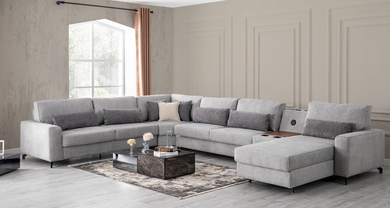 Модулен разтегателен диван «Karizma» + музикална конзола, USB зарядна станция