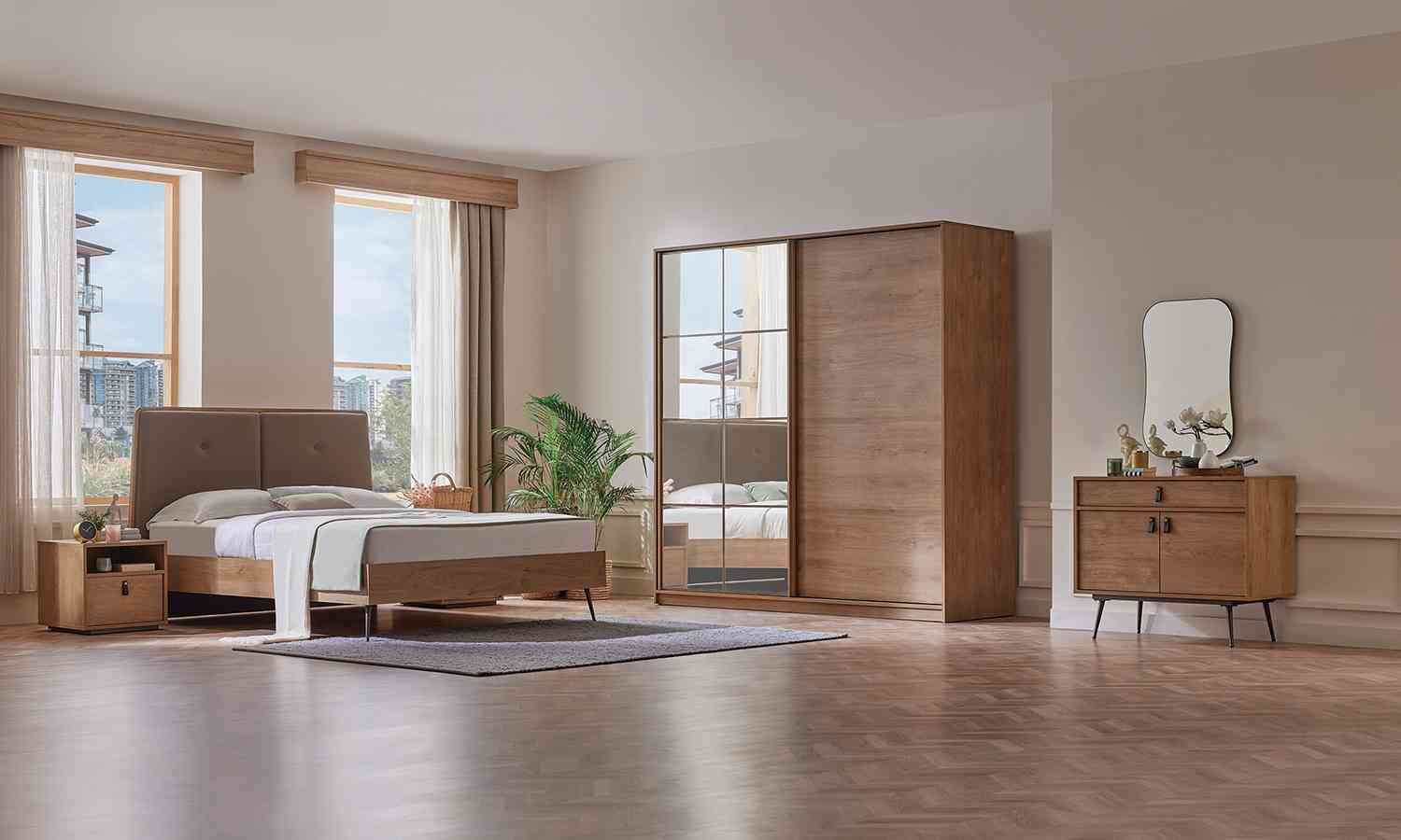 Скрин «Helis» с чекмедже и шкафове, размер 96х82х48см