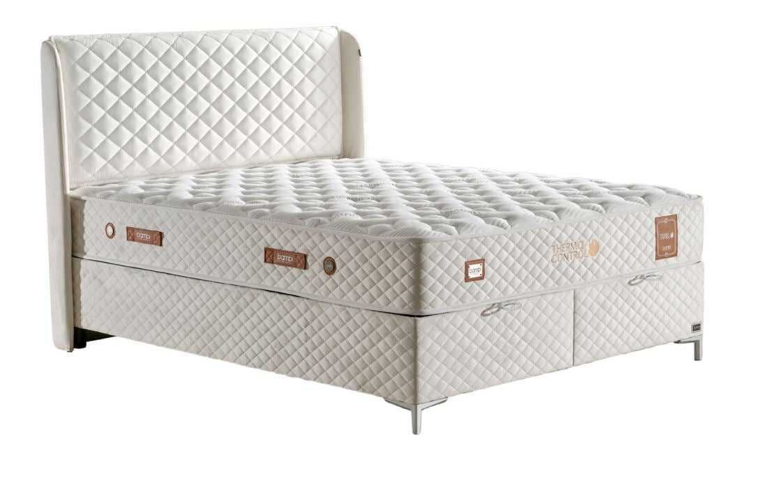Тапицирана основа за легло «Thermo Control» с място за съхранение, повдигащ механизъм, система за безшумно затваряне