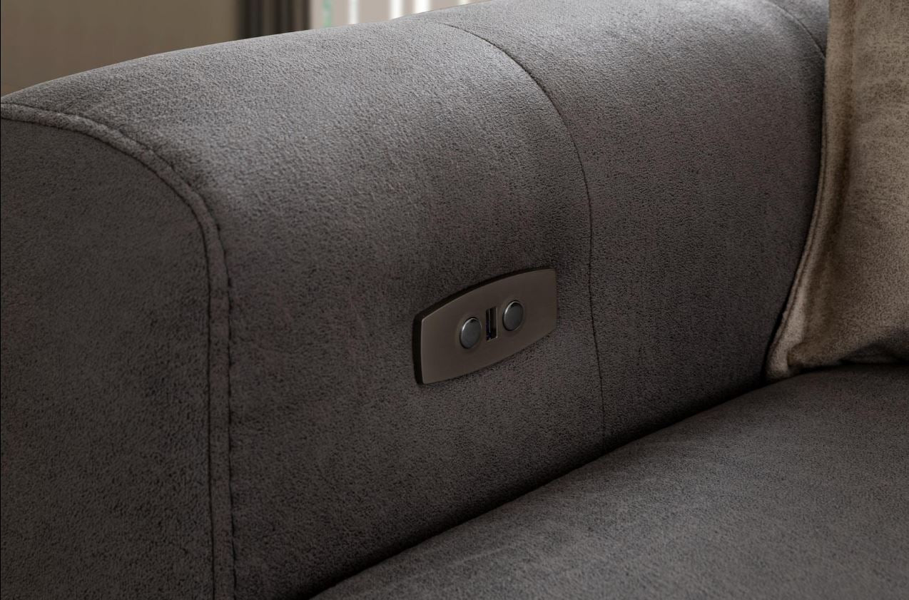 Триместен разтегателен диван «Burgaz» + електрически механизъм, 2 декоративни възглавници, ширина 220см