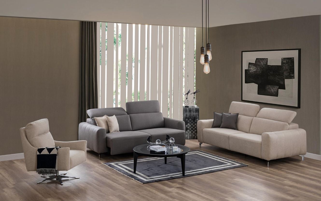 Триместен разтегателен диван «Burgaz» + електрически механизъм, 2 декоративни възглавници, ширина 220см