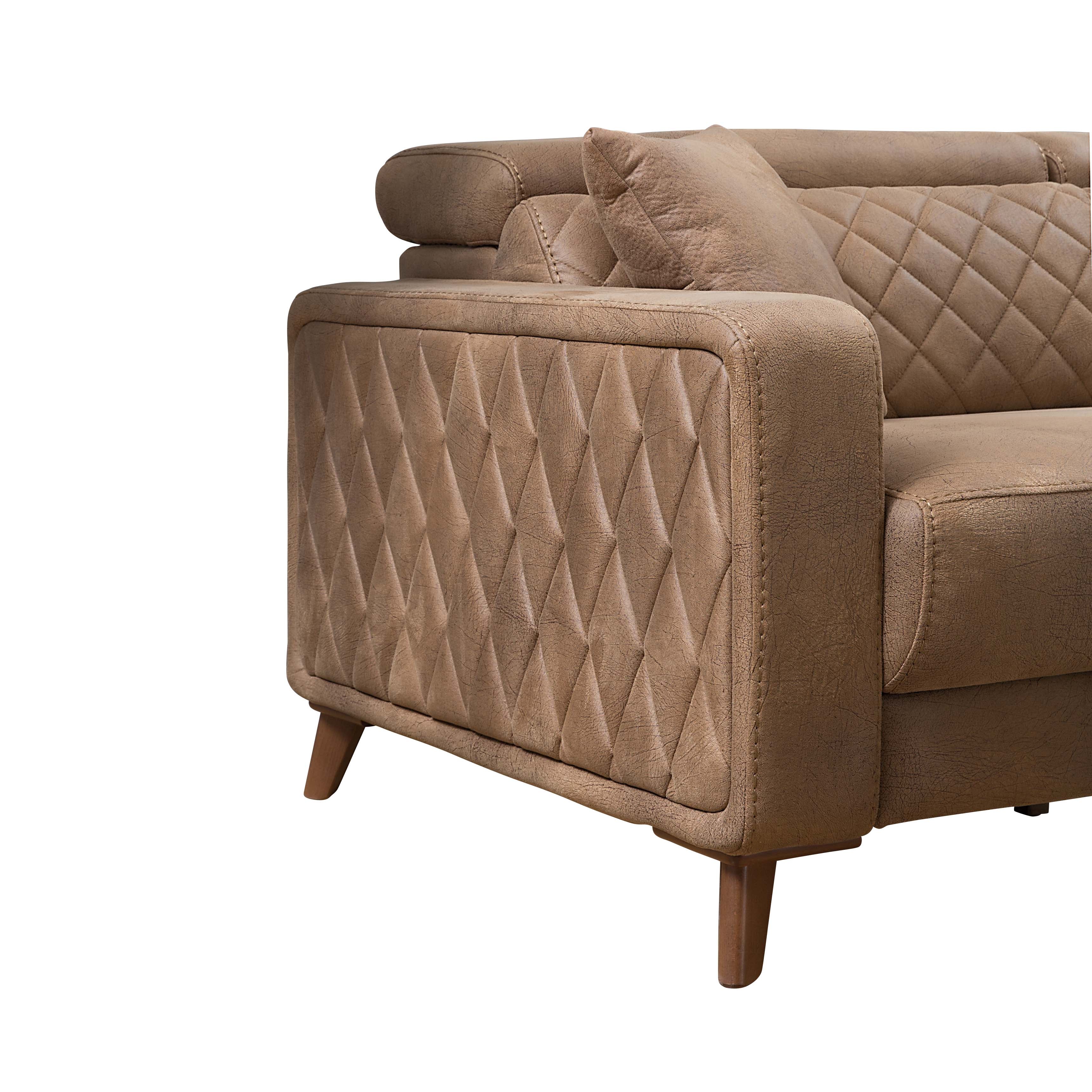 Модулен разтегателен диван «Horasan» + електрически механизъм, USB зарядна станция