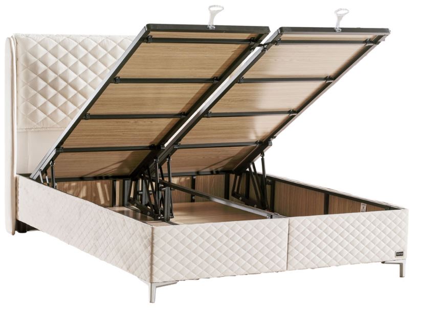 Тапицирана основа за легло «Thermo Control» с място за съхранение, повдигащ механизъм, система за безшумно затваряне
