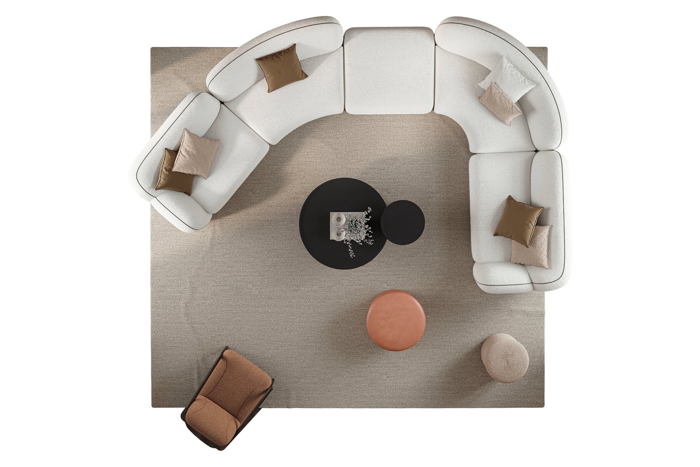 30 готови конфигурации на модулен диван «Icona» + конзолна масичка, лежанка