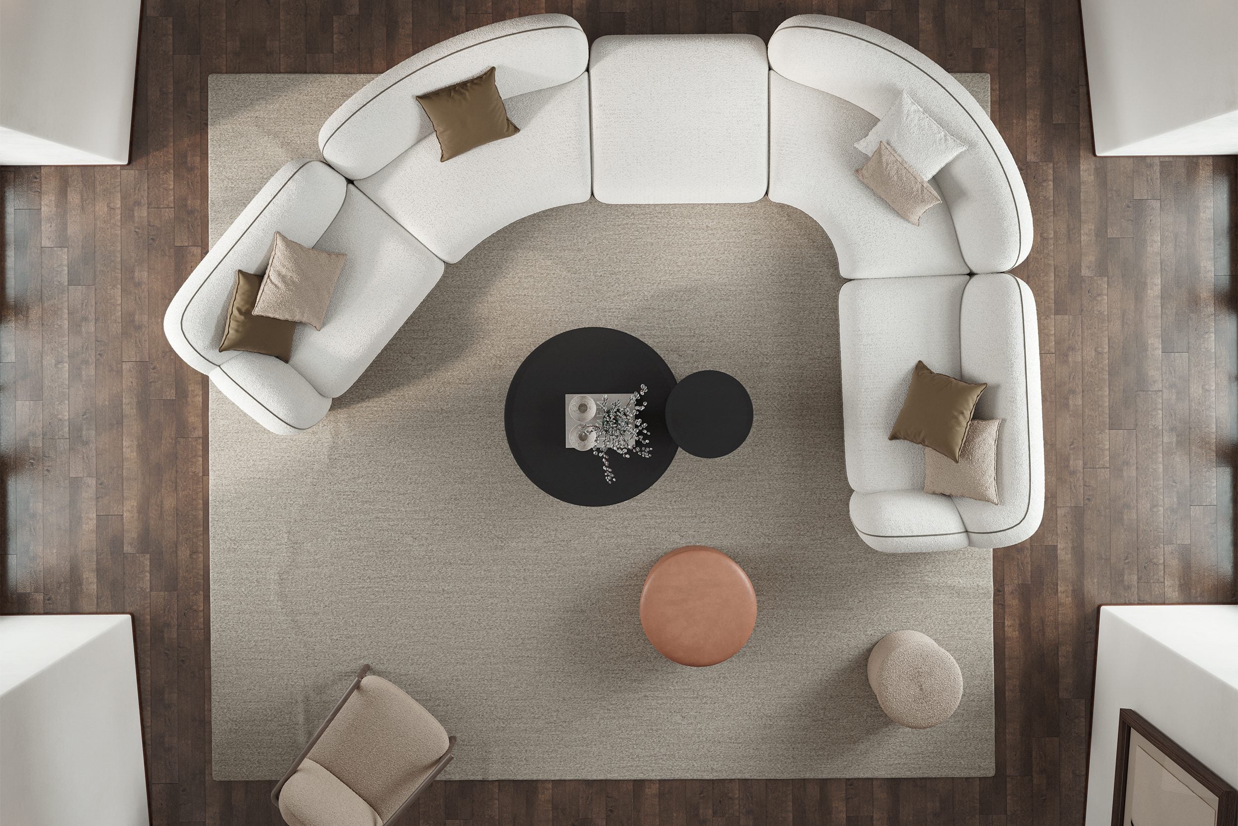 Ъглов диван «Icona» - Опция 24, с декоративни възглавници, ширина 500см