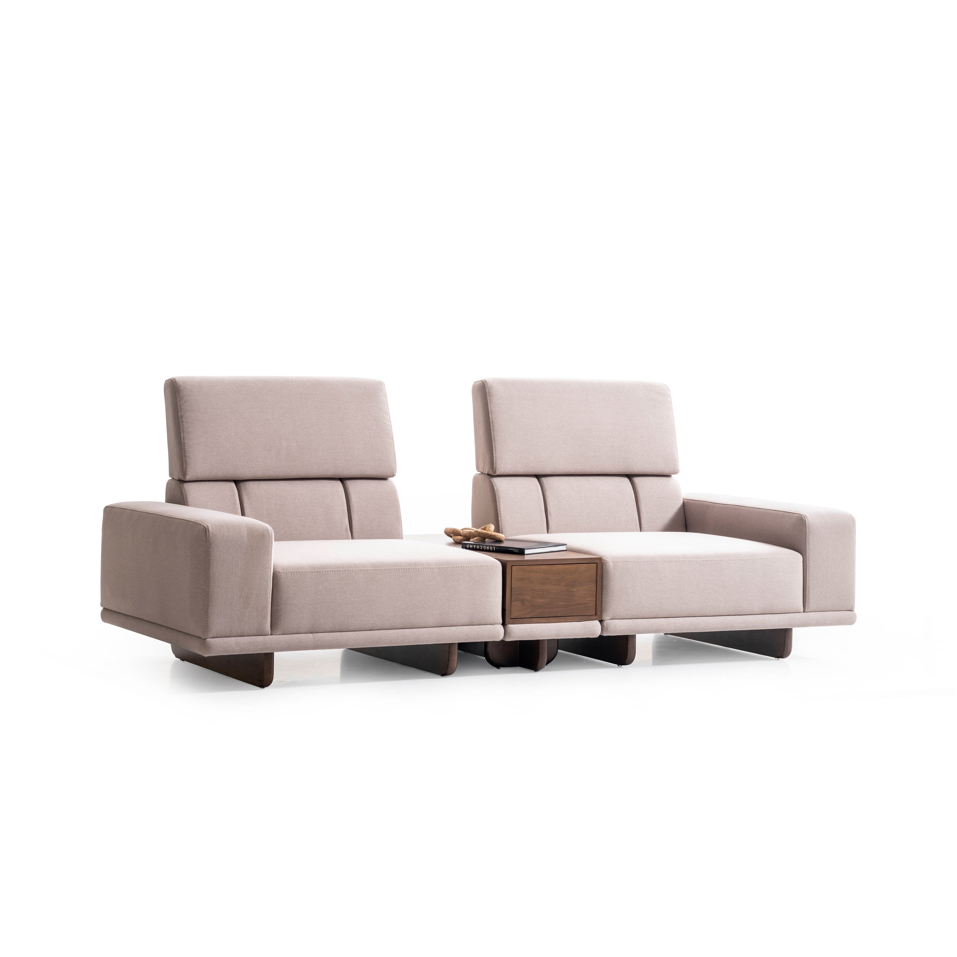 Триместен разтегателен диван «Exence» + декоративни възглавници, конзолна масичка, ширина 260см