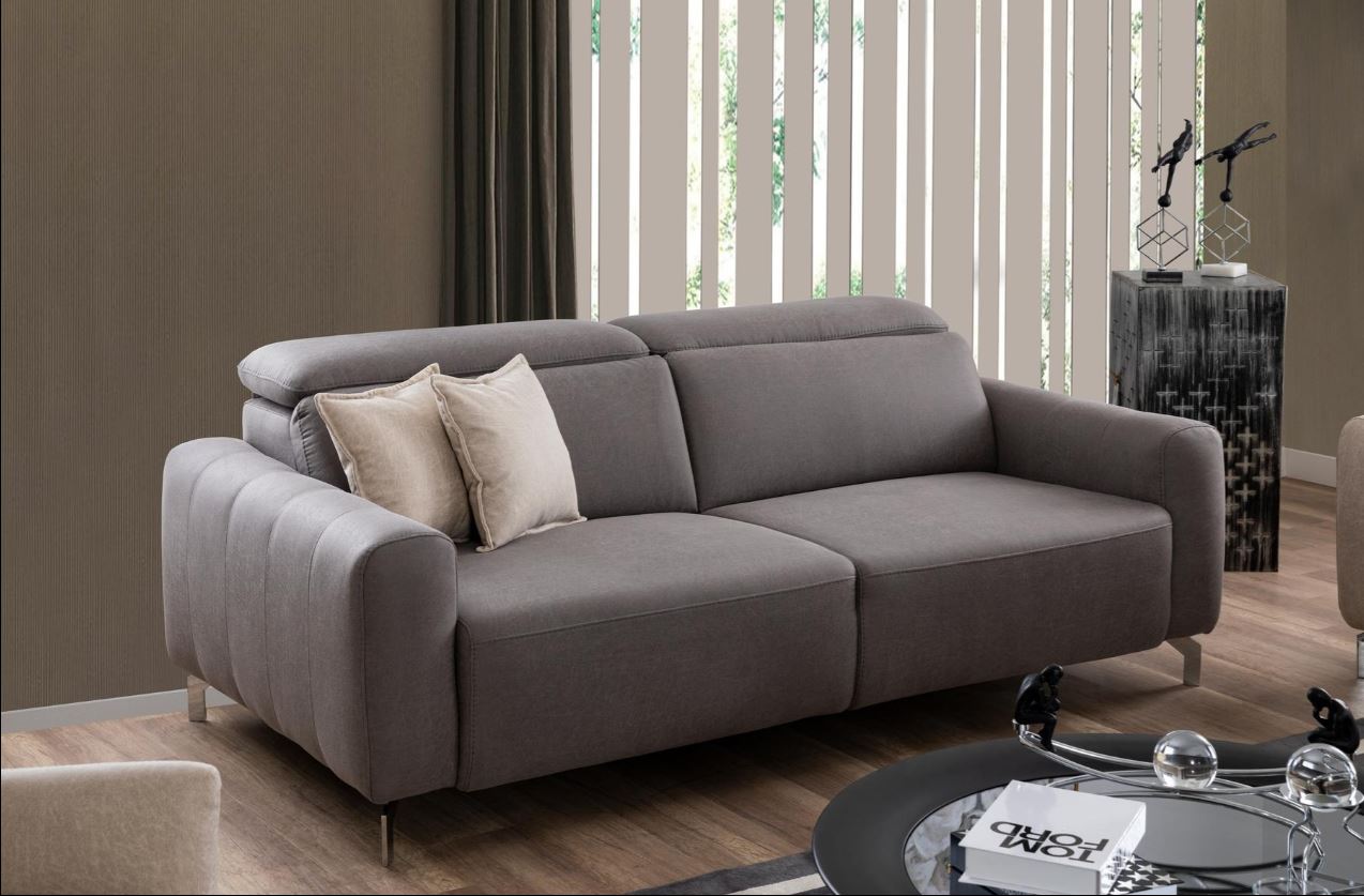 Триместен разтегателен диван «Burgaz» + електрически механизъм, 2 декоративни възглавници, ширина 220см